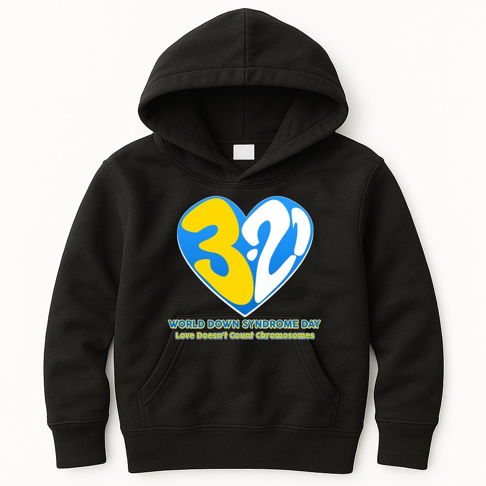 World Down Syndrome Day Love Doesn't Count Chromosomes Kids Hoodie