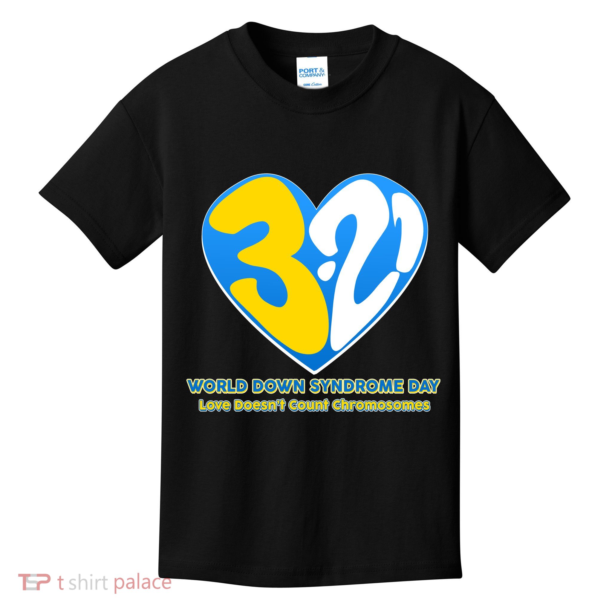 World Down Syndrome Day Love Doesn't Count Chromosomes Kids T-Shirt