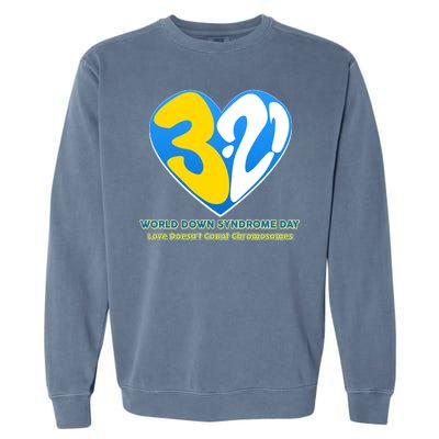 World Down Syndrome Day Love Doesn't Count Chromosomes Garment-Dyed Sweatshirt