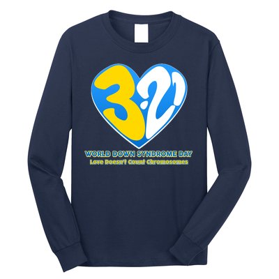 World Down Syndrome Day Love Doesn't Count Chromosomes Long Sleeve Shirt