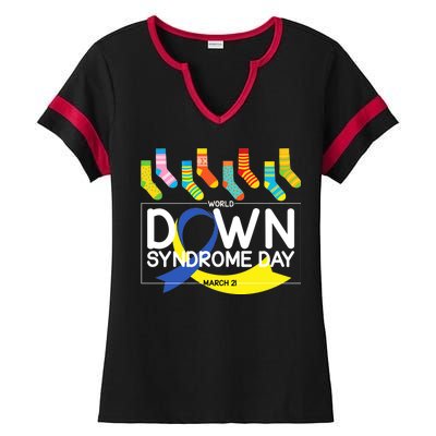 World Down Syndrome Day March 211 Ladies Halftime Notch Neck Tee