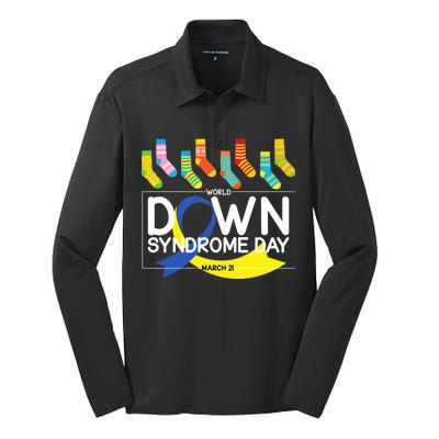 World Down Syndrome Day March 211 Silk Touch Performance Long Sleeve Polo