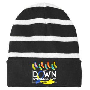 World Down Syndrome Day March 211 Striped Beanie with Solid Band