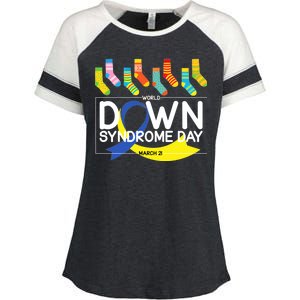 World Down Syndrome Day March 211 Enza Ladies Jersey Colorblock Tee