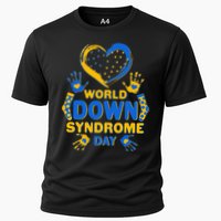 World Down Syndrome Day Painted Hands And Polka Dots  Cooling Performance Crew T-Shirt