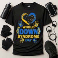 World Down Syndrome Day Painted Hands And Polka Dots  Cooling Performance Crew T-Shirt