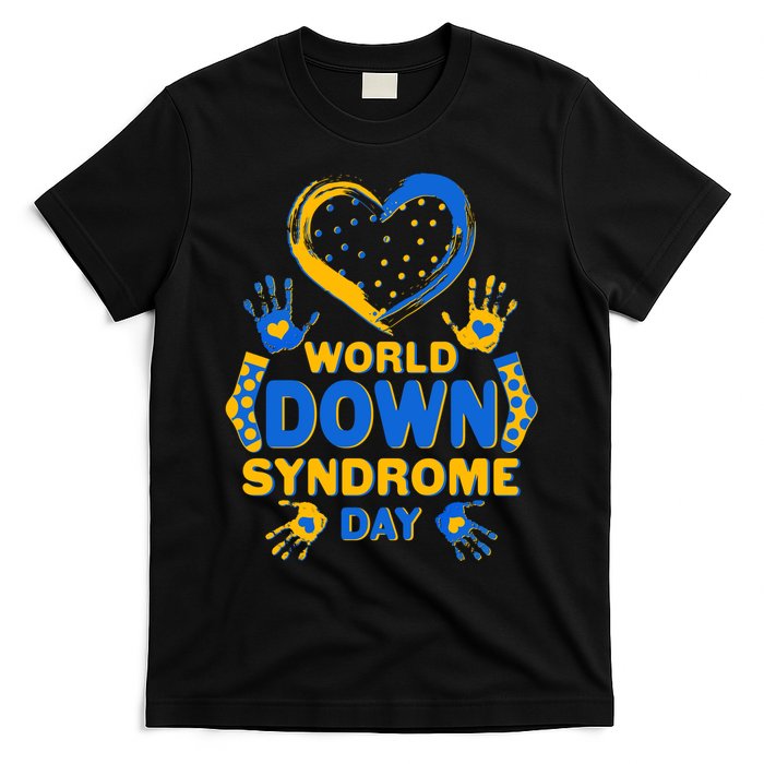 World Down Syndrome Day Painted Hands And Polka Dots  T-Shirt