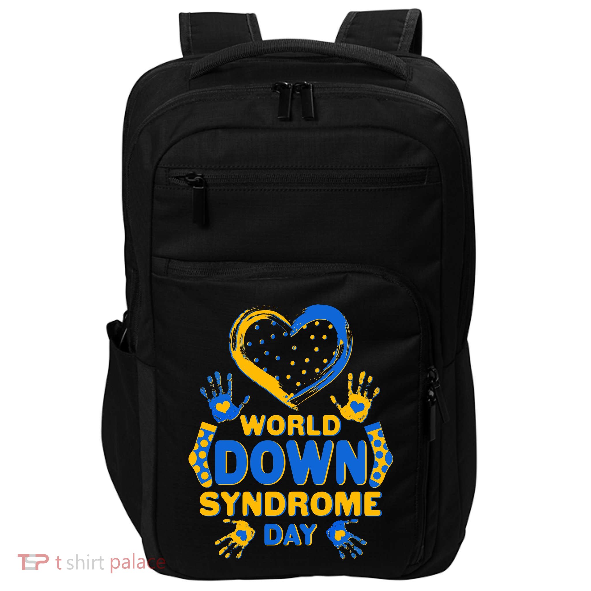 World Down Syndrome Day Painted Hands And Polka Dots  Impact Tech Backpack
