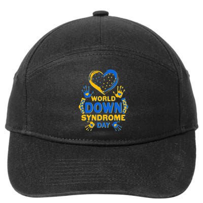 World Down Syndrome Day Painted Hands And Polka Dots  7-Panel Snapback Hat