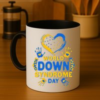World Down Syndrome Day Painted Hands And Polka Dots  Mug