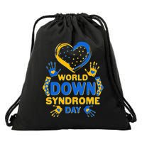 World Down Syndrome Day Painted Hands And Polka Dots  Drawstring Bag