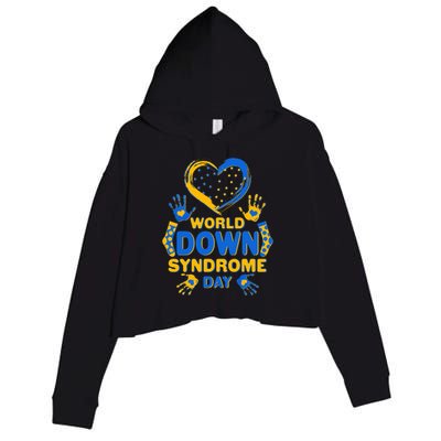 World Down Syndrome Day Painted Hands And Polka Dots  Crop Fleece Hoodie