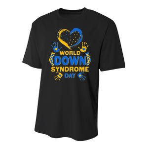 World Down Syndrome Day Painted Hands And Polka Dots  Youth Performance Sprint T-Shirt