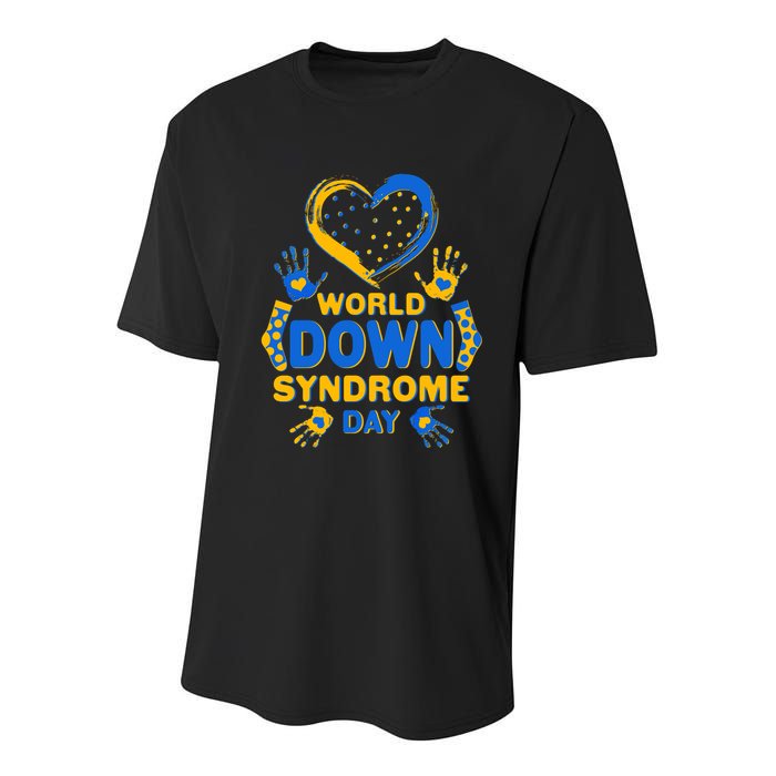World Down Syndrome Day Painted Hands And Polka Dots  Youth Performance Sprint T-Shirt