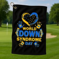 World Down Syndrome Day Painted Hands And Polka Dots  Golf Towel