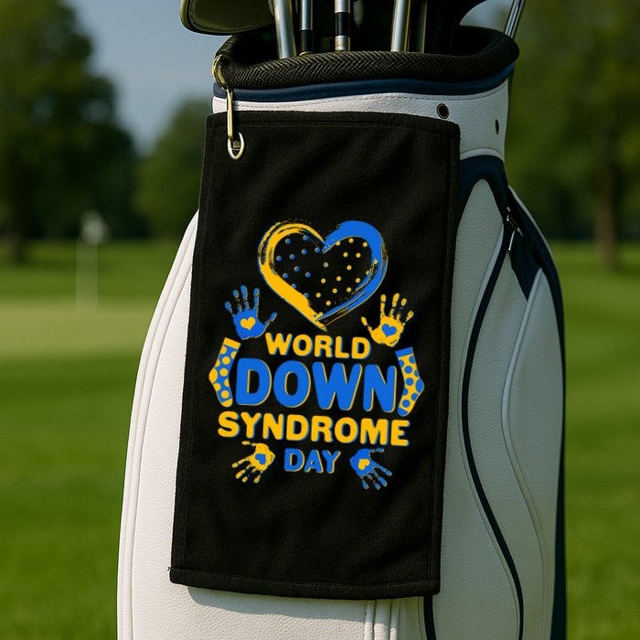 World Down Syndrome Day Painted Hands And Polka Dots  Golf Towel
