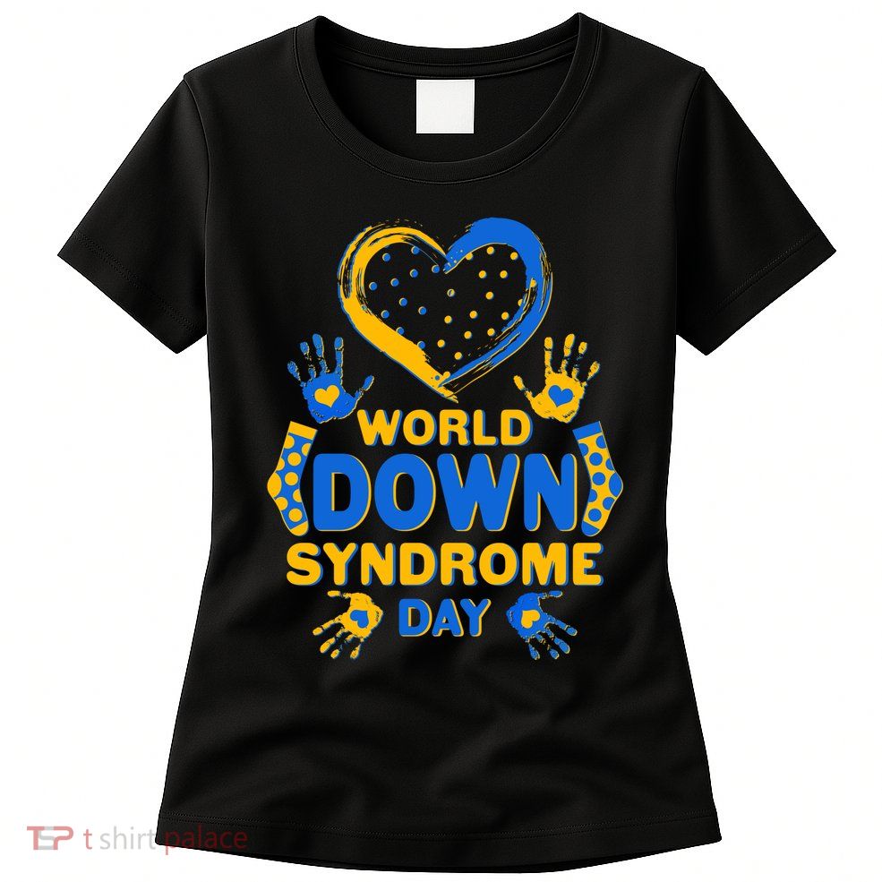 World Down Syndrome Day Painted Hands And Polka Dots  Womens T-Shirt