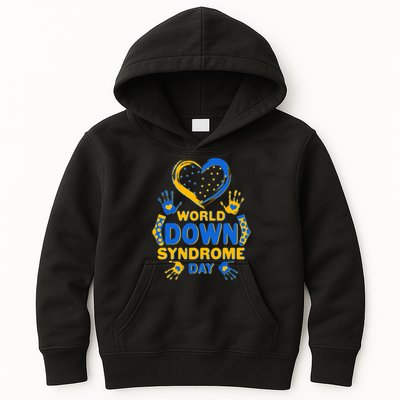 World Down Syndrome Day Painted Hands And Polka Dots  Kids Hoodie