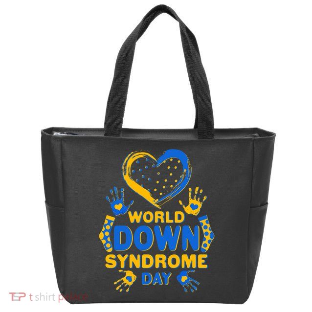 World Down Syndrome Day Painted Hands And Polka Dots  Zip Tote Bag