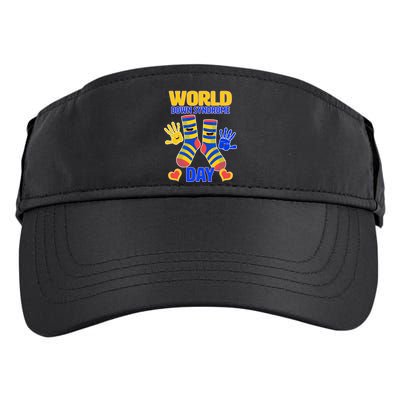 World Down Syndrome Day Socks & Hands Adult Drive Performance Visor