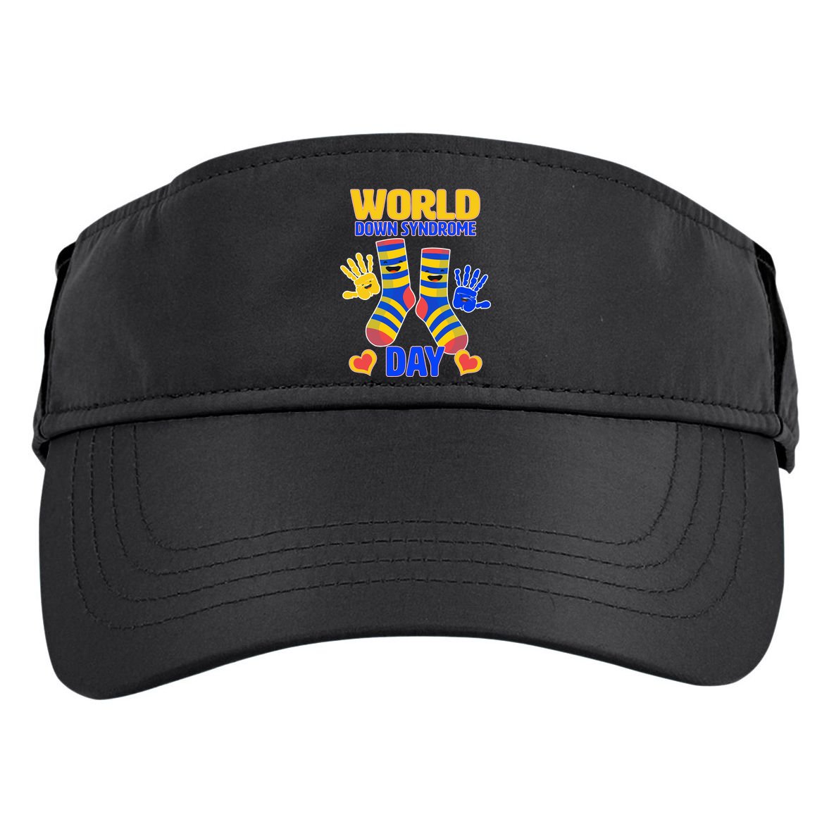World Down Syndrome Day Socks & Hands Adult Drive Performance Visor