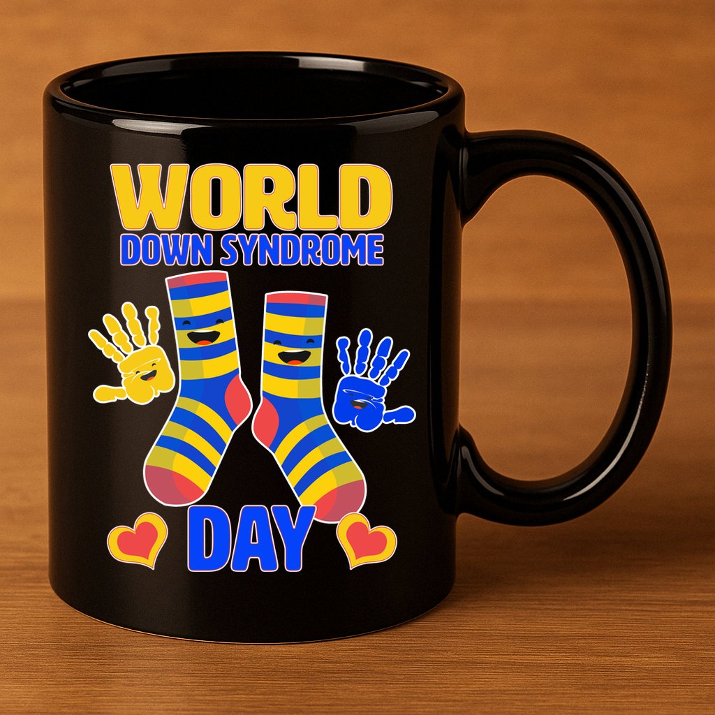 World Down Syndrome Day Socks & Hands 11oz C Handle Ceramic Mug