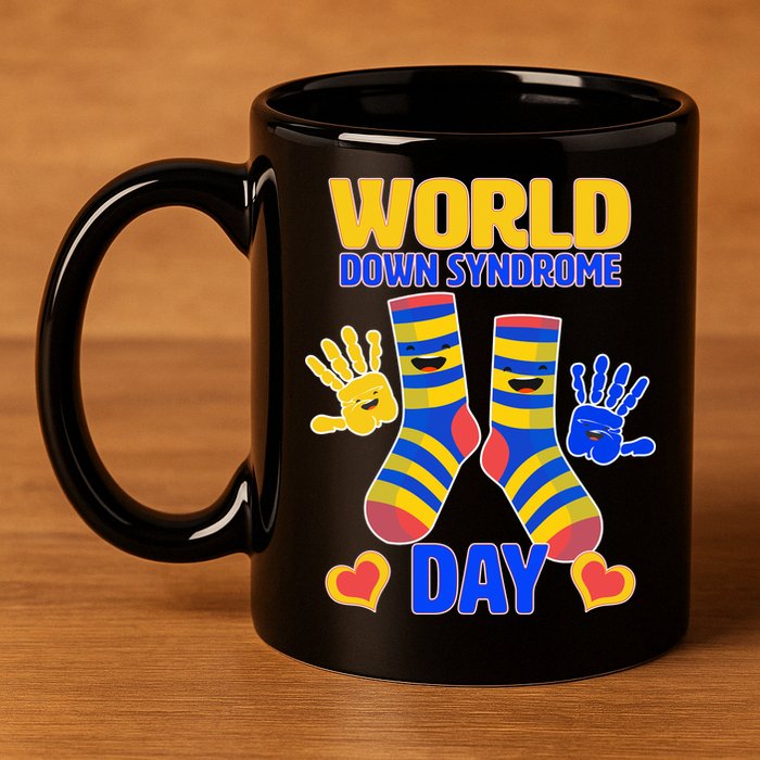 World Down Syndrome Day Socks & Hands 11oz C Handle Ceramic Mug