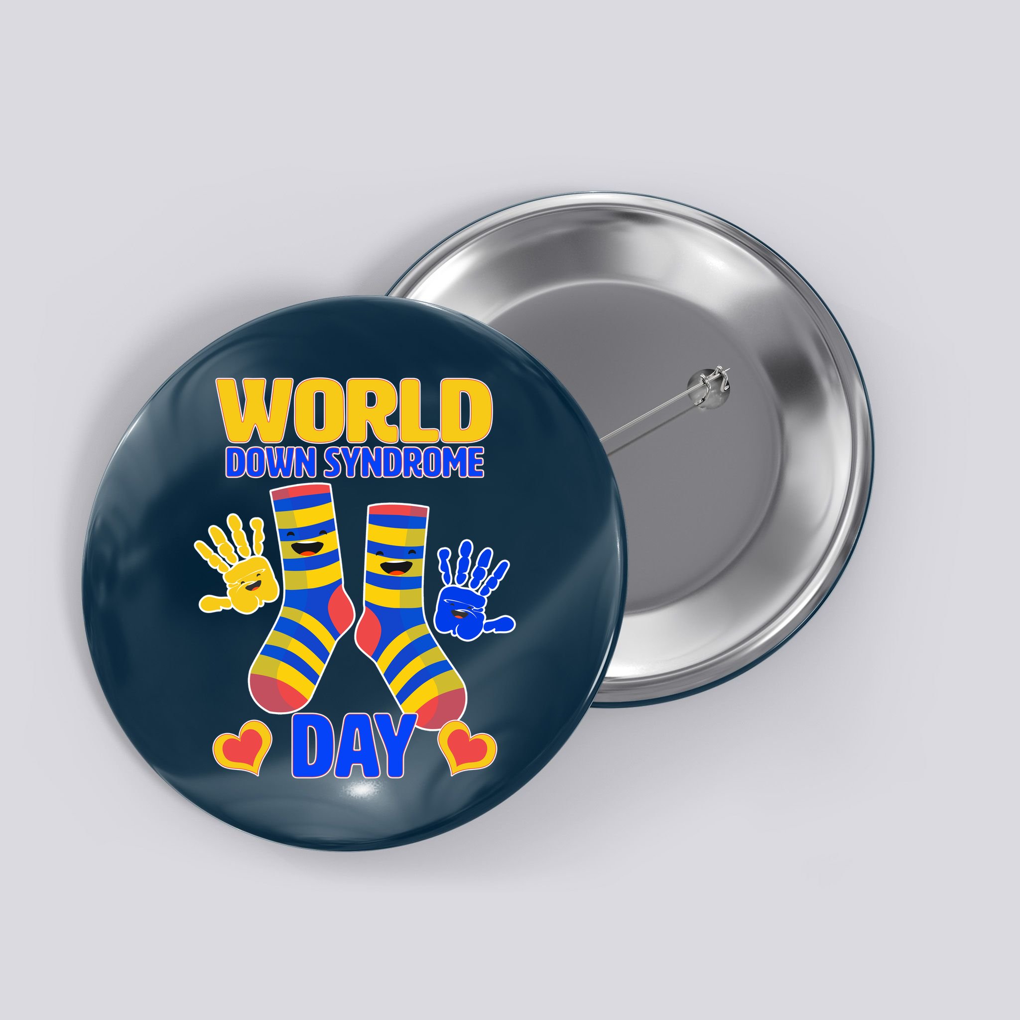 World Down Syndrome Day Socks & Hands Button