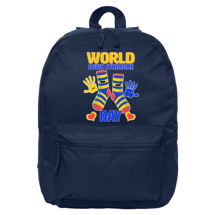 World Down Syndrome Day Socks & Hands 16 in Basic Backpack