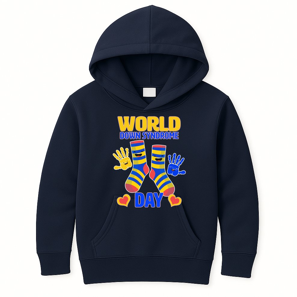 World Down Syndrome Day Socks & Hands Kids Hoodie