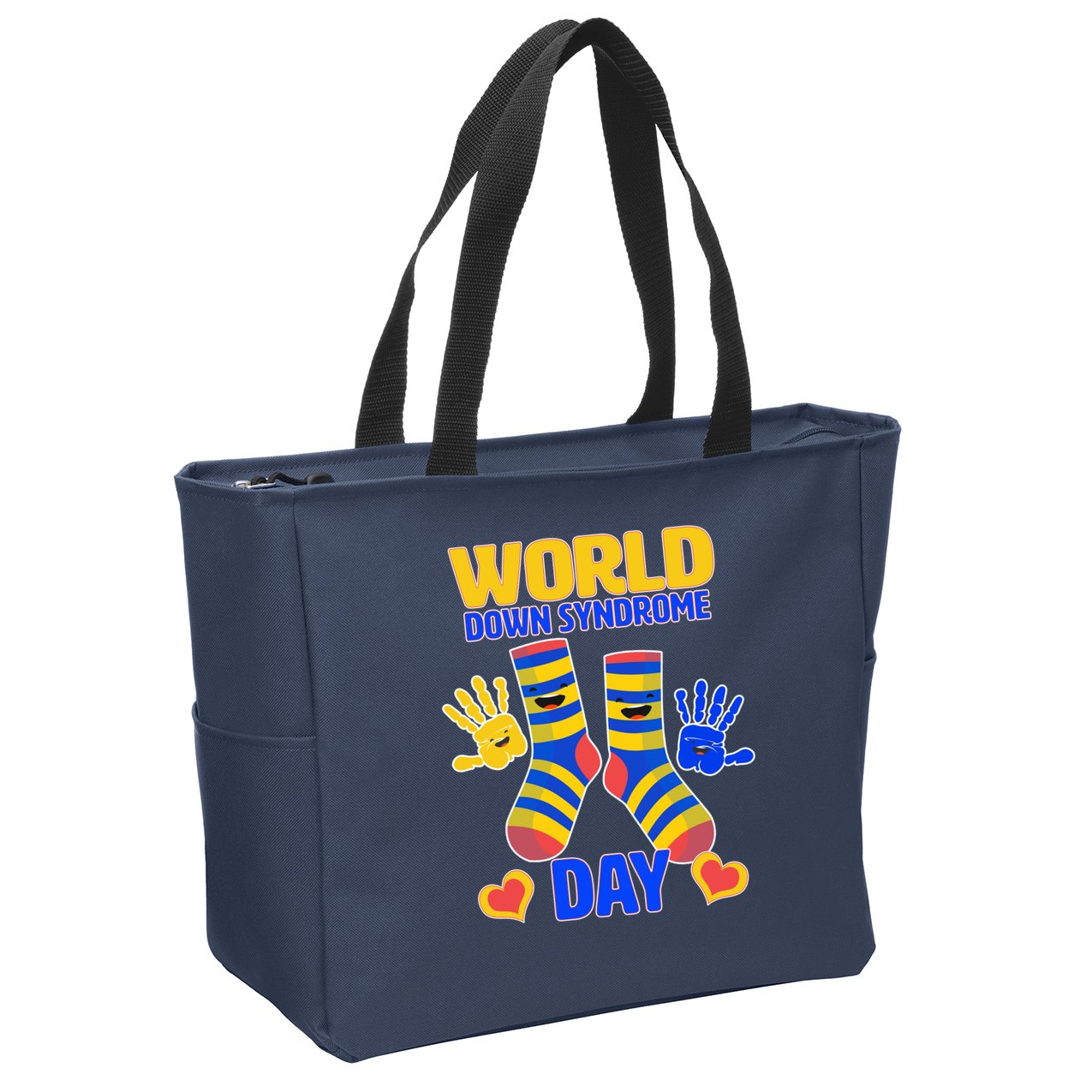 World Down Syndrome Day Socks & Hands Zip Tote Bag