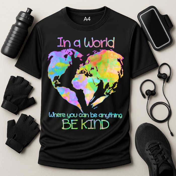 World Full Of Love Be Kind Cooling Performance Crew T-Shirt