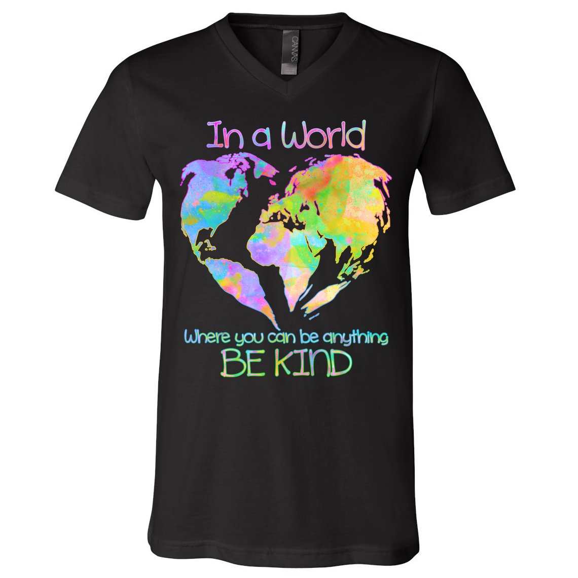 World Full Of Love Be Kind V-Neck T-Shirt