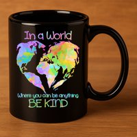 World Full Of Love Be Kind 11oz C Handle Ceramic Mug