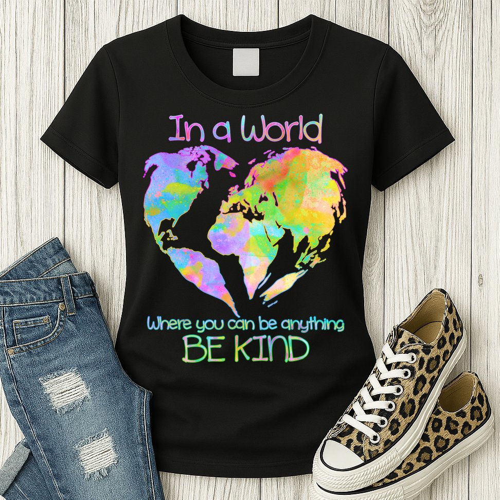 World Full Of Love Be Kind Womens T-Shirt