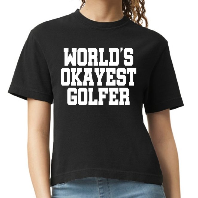World Okayest Golfer Comfort Colors Boxy T-Shirt
