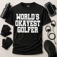 World Okayest Golfer Cooling Performance Crew T-Shirt