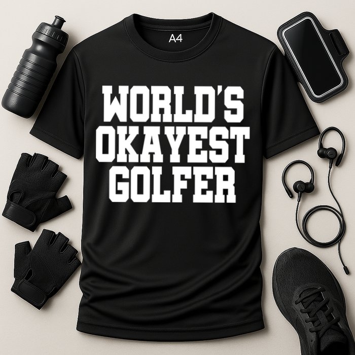 World Okayest Golfer Cooling Performance Crew T-Shirt