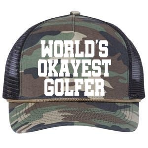 World Okayest Golfer Retro Rope Trucker Hat Cap