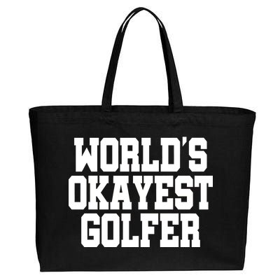 World Okayest Golfer Cotton Canvas Jumbo Tote