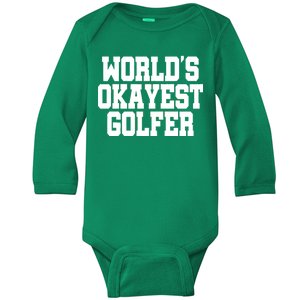 World Okayest Golfer Baby Long Sleeve Bodysuit