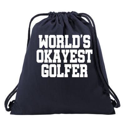 World Okayest Golfer Drawstring Bag