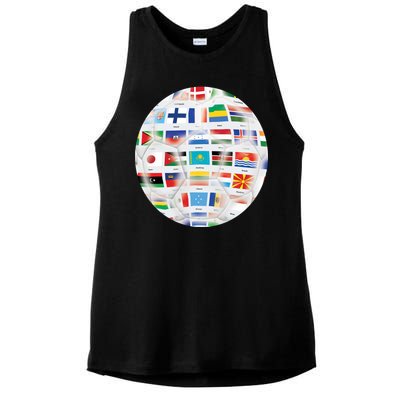 World Soccer Ball Ladies PosiCharge Tri-Blend Wicking Tank