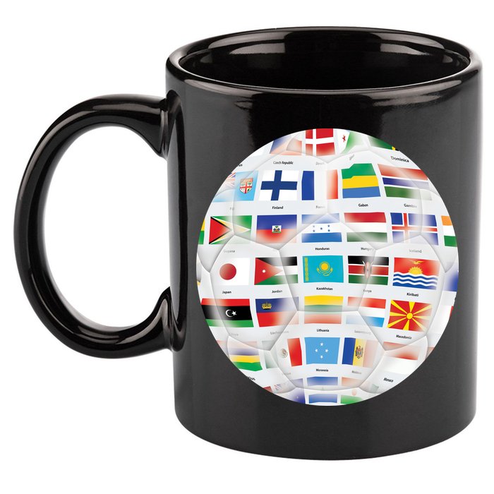 World Soccer Ball 11oz C Handle Ceramic Mug
