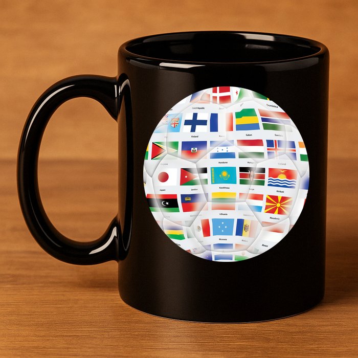 World Soccer Ball 11oz C Handle Ceramic Mug