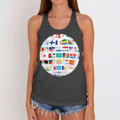 World Soccer Ball Women's Knotted Racerback Tank
