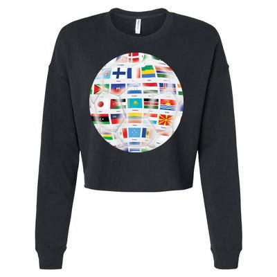 World Soccer Ball Cropped Pullover Crew