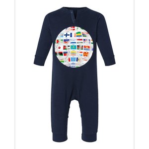 World Soccer Ball Infant Fleece One Piece