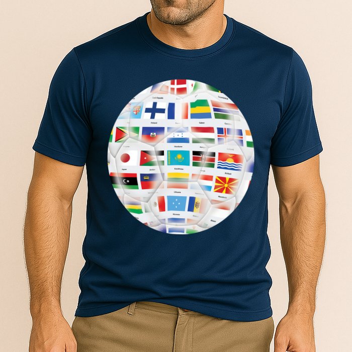 World Soccer Ball Cooling Performance Crew T-Shirt