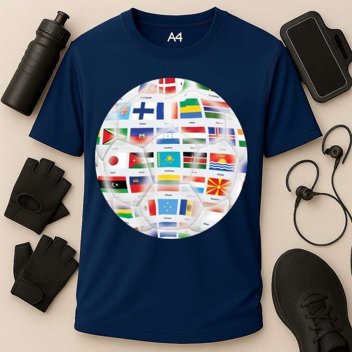World Soccer Ball Cooling Performance Crew T-Shirt